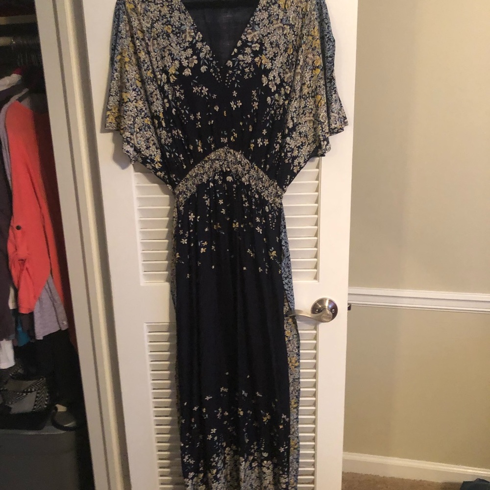 Full length v-neck dress
